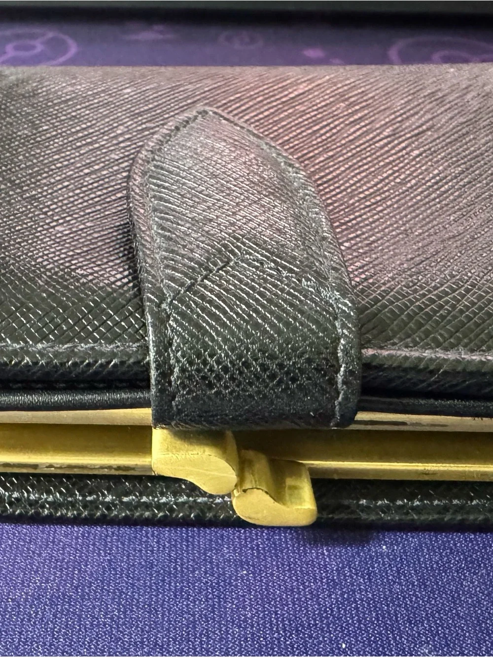 Coach Black Textured Leather Snap Wallet